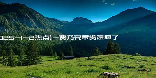 (2025-1-2热点)-贾乃亮带货赚疯了 黄景瑜默默数钱 真实互动胜过流量炒作